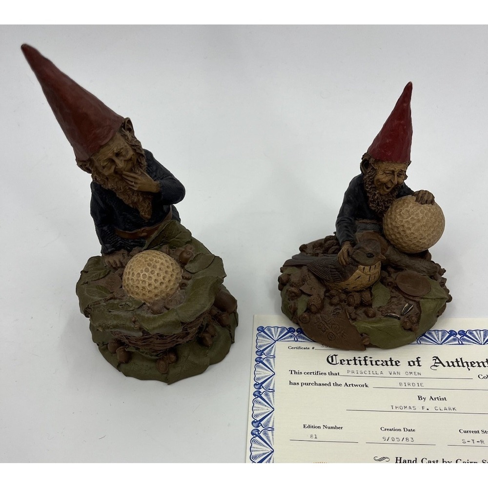 Tom Clark Hogan and Birdie Gnomes Golf Artist Signed with‎ COA